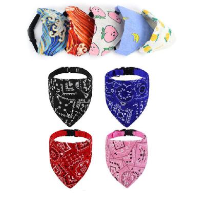 China QIJI Factory Direct Selling Adjustable Cotton Puppy Bandana Bibs Triangle Neck Dog Scarf Viable for sale