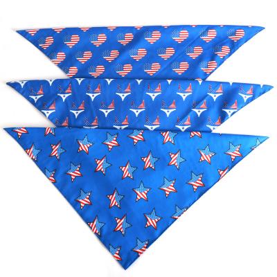 China Stocked Custom Printed Pet Polyester Pattern Triangle Scarf Dog Bandana Free Design for sale