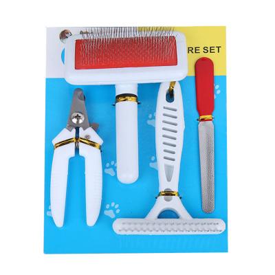 China Viable Hot Sale Pet Grooming Tool Kit Hair Remover Dog Nail Deluxe Scissor Cleaning Tool Kit for sale