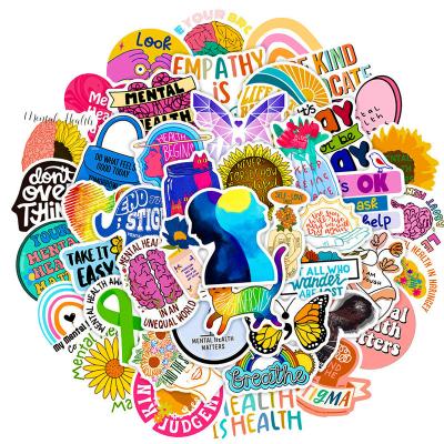 China Waterproof+Eco-friendly 50PCS Medical supplies psychology sticker for books bottle computer mental health inspirational sticker for sale