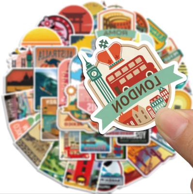 China Waterproof+Eco-friendly 50 Pcs Vinyl Waterproof Outdoor Travel  Sticker Pack for  Laptop Guitar Skateboard Car Suitcase Luggage for sale