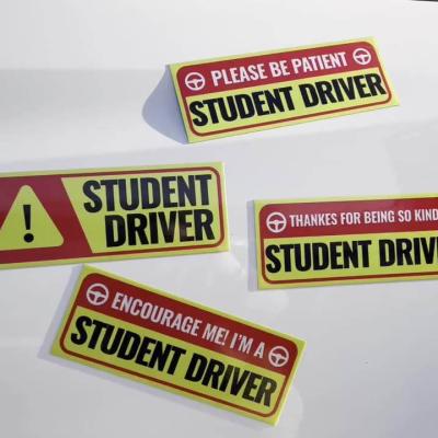 China Waterproof+Eco-friendly Student driver magnet car signs for the novice or beginner reflective magnetic car sticker custom car magnet bumper sticker for sale