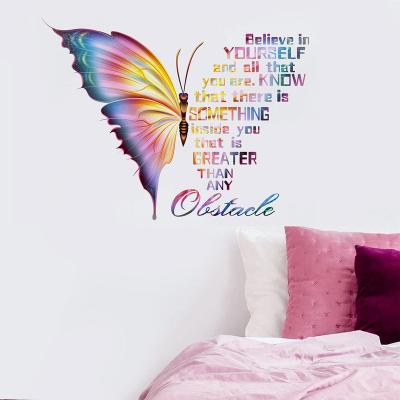 China Waterproof+Eco-friendly Self adhesive removable vinyl bedroom living room butterfly kids home decor wall decal stickers for sale