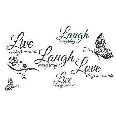 China Waterproof+Eco-friendly Wall sticker of English proverbs Live Laugh Love Bedroom Living Room Decoration Family Inspirational Wall Stickers Quotes for sale