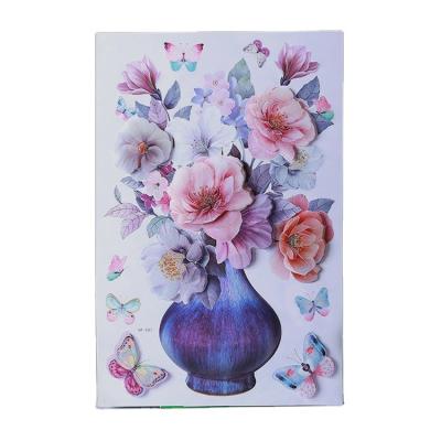 China Waterproof+Eco-friendly New arrival Multi layer decorative home decor sticker 7D 8D Vase Flower Decorative Sticker Wall sticker for living room Bedroom for sale