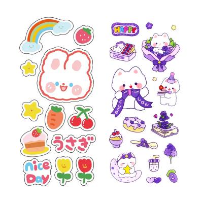 China Waterproof Custom journal scrapbook transparent stickers, wholesale vinyl kiss cut DIY planner sticker PVC PET sheet for Amazon Shopify for sale