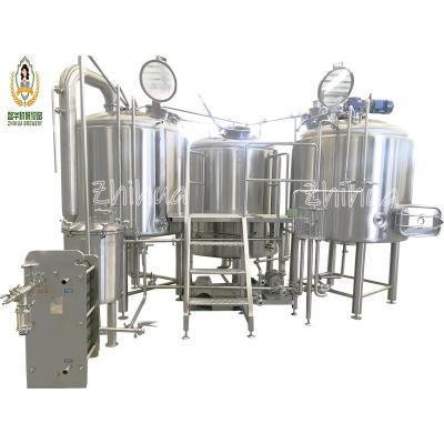 China Restaurants Custom 4 Vessels Industrial Beer Brewing Equipment Large Beer Brewery Equipment for sale