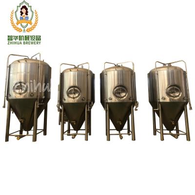 China Restaurants 1500 Liter Double Layer Fermentation Tank Conical Beer Fermenter with Cooling Jacket for sale