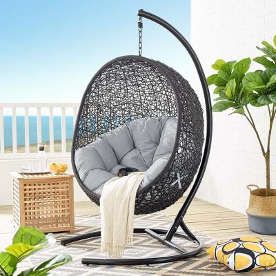 China Modern Outdoor Furniture Rattan Hammock Balcony Swing Chair Patio Swings Hanging Rattan Egg Chair for sale