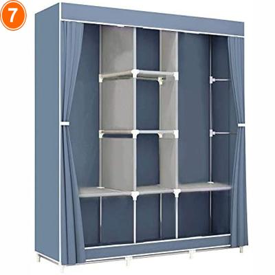 China Adjustable (height) QIDA Home Storage Folding Simple Cheap Non-woven Oxford Furniture Sliding Modern Bedroom Cloth Wardrobes for sale