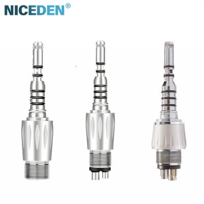 China Dental Quick Coupling Metal Coupler Fiber Optic Handpiece Adapter LED 2/4/6 Holes Fit In Dentisit High Speed ​​DIY Tools for sale