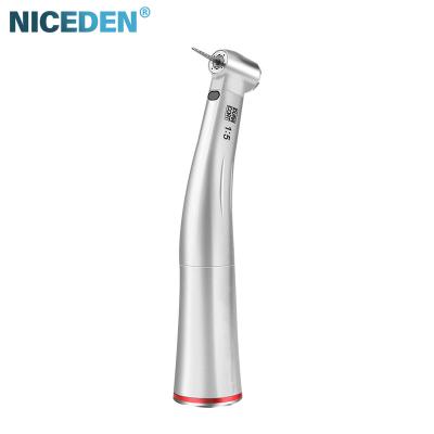 China 1:5 Dental Metal Increasing Red Rings Contra Angle Low Speed ​​Handpiece With Fiber Optic X95L Dentista Tools for sale