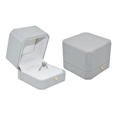 China Wholesale Custom Fashionable Octagonal Luxury Leather Jewelry Packaging Ring Packaging Box Jewelry Display Factory Velvet Gift Storage for sale