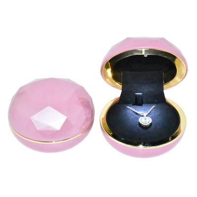 China Luxury Elegant Plastic Hot Pink Wholesale Gift Storage Velvet Painting Packaging Led Jewelry Box Necklace Boxes for sale