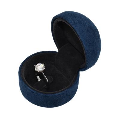 China Modern Luxury Wholesale Customized Mini Round Velvet Wedding Jewelry Packaging Small Box For Ring for sale