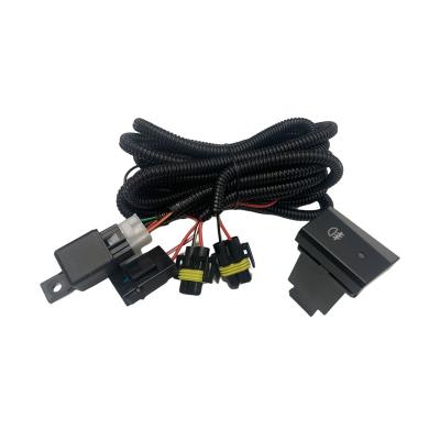 China Automobile LED Lamp Car Switch Harness Fog Lamp Switch Button With Wiring Kit Rely Wire Custom Automotive Harness For KIA for sale