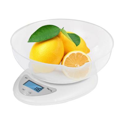 China With Tray Scale Mini Digital Food Kitchen Scale B05 With White Bowl Kitchen Weight Scale for sale