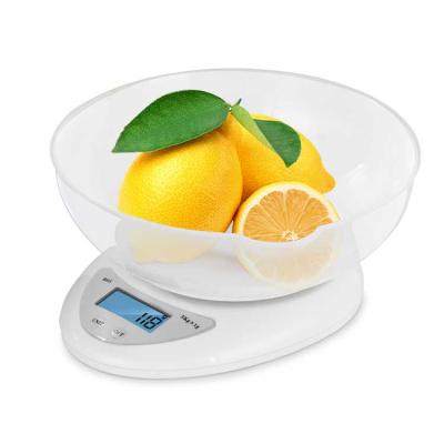 China With Scale Tray ABS Plastic Kitchen Weighing Balance Scale, 5kg Digital Kitchen Scale With Removable Bowl en venta