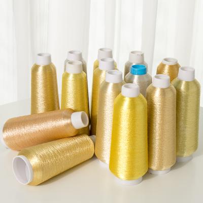 China High quality high tenacity same as Japanese ST-2 pure silver pure gold color MS type ST polyester embroidery machine threads metallic thread for sale