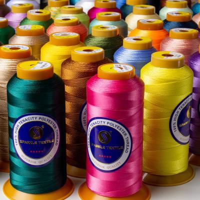 China Factory wholesale high tenacity customized all kinds of specification 210D/3 1260D/3 high tenacity polyester sewing thread for sale