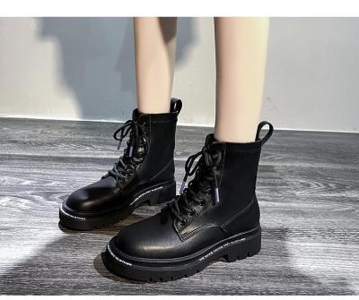 China American European Comfortable Fashionable Lace-up Thick Heel Boots Martin Boots Women's Short Shoes Anti-slippery for sale