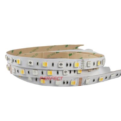 China LANDSCAPE 5m RGB+CCT LED Strip 5050 60leds/meter 12v/24volt 5 in 1 Flexible LED Chips CW+RGB+WW Strip White PCB for sale