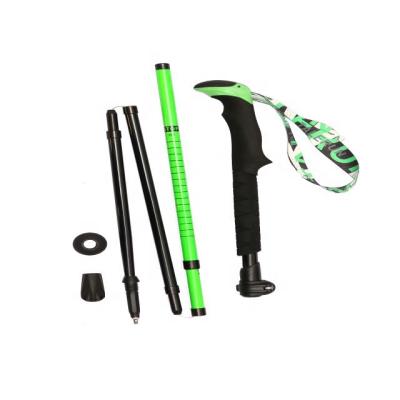 China New Design Lightweight New Design Hiker Camping Walking Stick Trekking Pole YMC5-E14 Green&Black Top Selling Self Defense Hiking Trekking Pole Stick for sale