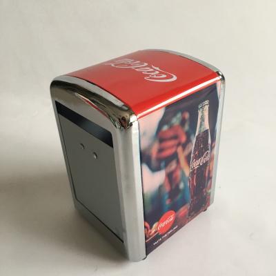 China Restaurant bar table full CLASSIC printing tin tissue box napkin holder metal tissue napkin dispenser for sale