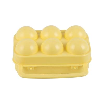 China Cheap Yellow Shipping Egg Camping 6/12 Pack Plastic Egg Crate For Travel Camping for sale