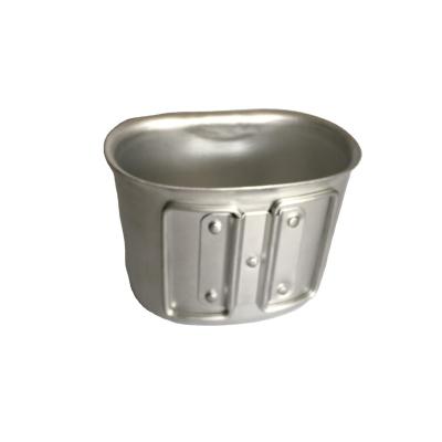 China Can Directly Burn On Fire Wholesale Outdoor Camping Army Use Whitened Military Aluminum Cup With Handle for sale