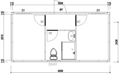 China Outdoor Two Bedroom Modular Homes 20' X 24' , Combined Container Living House for sale