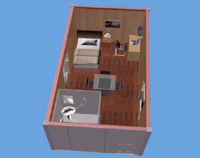 China Durable Anti - corrosive Steel Flat Pack Houses Container Modular Home Bedroom for sale