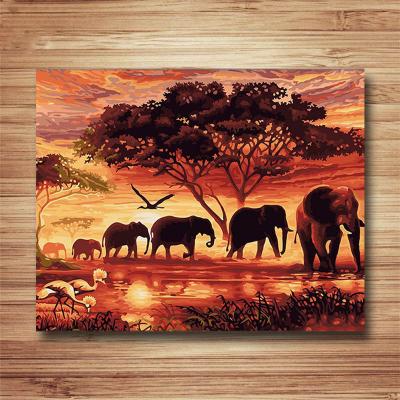 China DIY Animal Painting By Numbers Oil Painting Painting Animals Colorful Handmade Coloring Home Decorative Paintings for sale