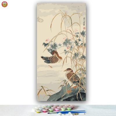 China Antique landscape DIY style numbers oil painting antique landscape hand-painted decorative painting for sale