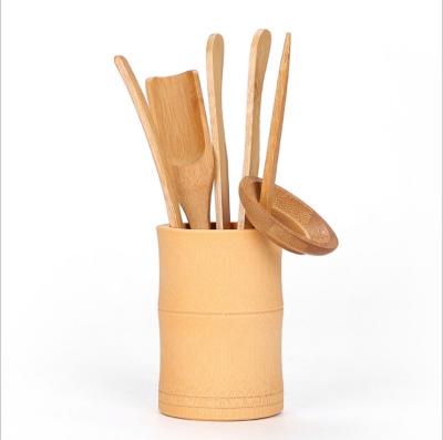 China Sustainable bamboo set of tea accessories (spoon, clip, spatula etc.) for sale