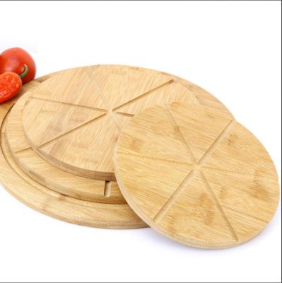 China Sustainable Round Bamboo Pizza Serving Cutting Board  Sustainable, Stocked Customized Logo Acceptable for sale