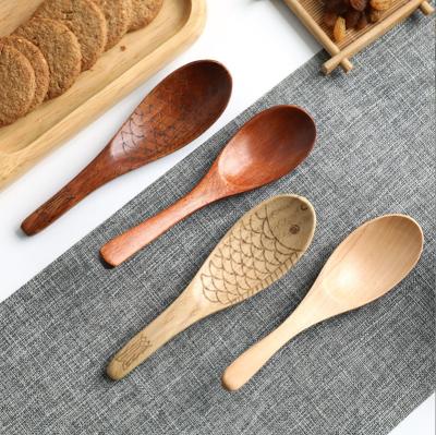 China Viable Wooden Tilted Round Soup Spoon  Sustainable, Stocked Customized Logo Acceptable for sale