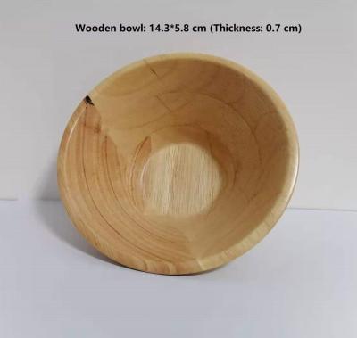 China Sustainable Shape Small Conical Jujube Wooden Salad Bowl for sale