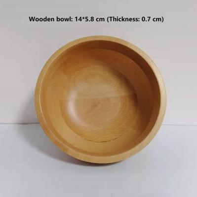 China Small viable wooden salad bowl made of beech wood  Sustainable, Stocked Customized Logo Acceptable for sale