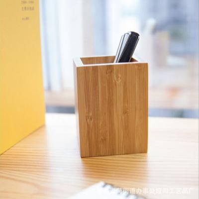 China Viable Natural Square Bamboo Kitchen Chopsticks Utensil Holder for sale