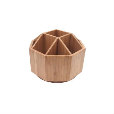 China BAMBOO Natural Special Bamboo Pen Rotating Octagonal Holder for sale