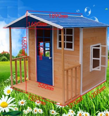 China Easily Assembled Wooden Kid's Outdoor Playhouse Customize Logo Acceptable for sale