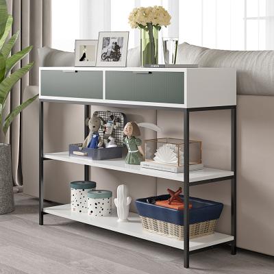 China US CURRENT Modern Narrow Corner Cabinet Table Side Console Table with Storage Shelves for Living Room Hallway for sale