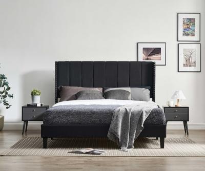 China Modern US STOCK Two Modern Bedside Tables with Two Drawers for Bedroom / Living Room / Side Tables (Dark Grey) for sale