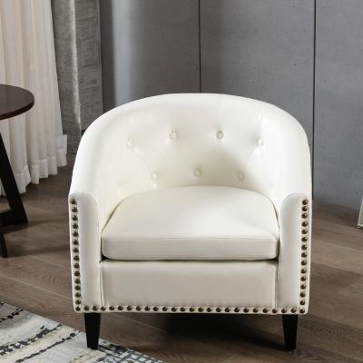 China US Modern Design CURRENT PU Bucket Leather Tufted Chair For Living Room Bedroom Club Chair for sale