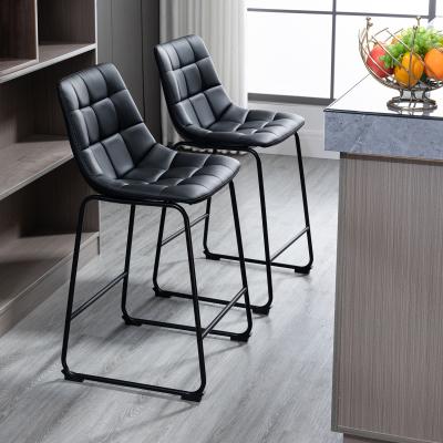 China Modern USA STORE modern bar stools with back footrest counter height dining chairs set of 2 black for sale