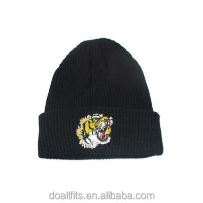 China COMMON Cool Teenager Embroidery Tiger Knitted Hat for sale