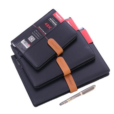 China Wholesale Custom Print Leather Card Storage PU Stationery Hard Cover Book Office Loose-leaf Notebook with 6 Holes Clip for Business for sale