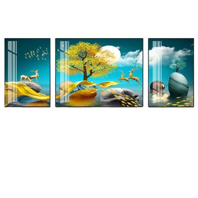 China Classic Wall Decoration Bedroom Living Room Triptych Painting Hanging Painting Layout for sale