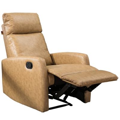 China (Other) Extended Recliner Filipino Manual Yellow Leather Single Adjustable Sofa Made From India Anji Kuka One Seater China Cinema Wholesale for sale